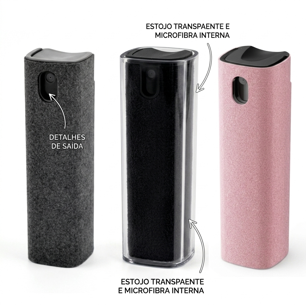 VisorMax 2 em 1 - Detalhes do produto com estojo transparente e microfibra interna